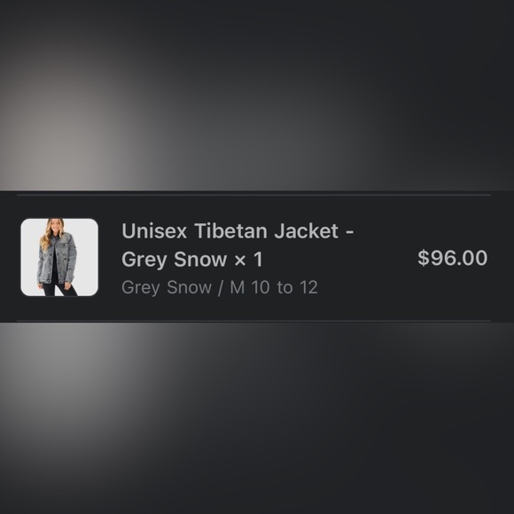 LSKD Unisex Tibetan Jacket- Grey Snow, size Medium, Sherpa lined - Picture 5 of 5